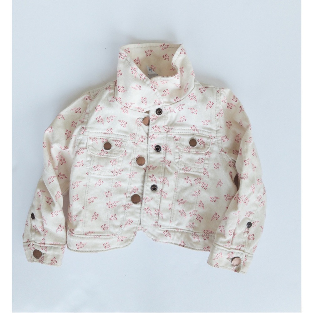 GAP Floral 18-24 months White Jean Jacket